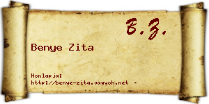 Benye Zita névjegykártya